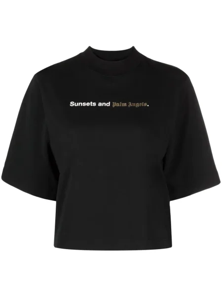 Tricou Palm Angels cu imagine negru