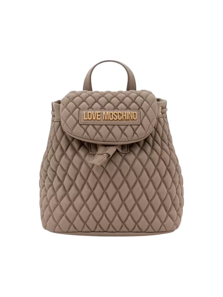 Love Moschino plecak z imitacji skóry beżowy
