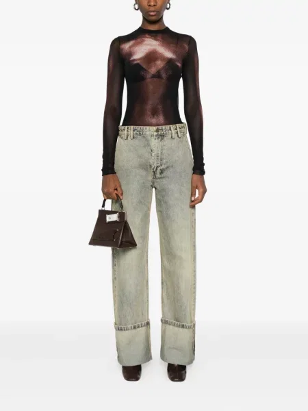 Body Jean Paul Gaultier cu imagine plasă maro