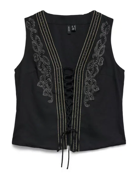 VERO MODA Bluză VMDINA auriu argintiu negru