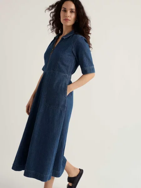 Seasalt Cornwall Rochie tip bluză Gwenter denim albastru
