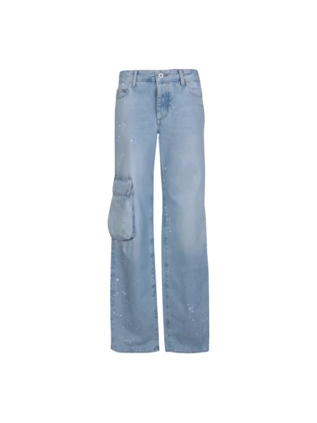 Jeansy Off-white z wysoką talią białe