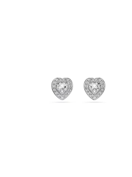Kolczyki Swarovski eleganckie w serca szare