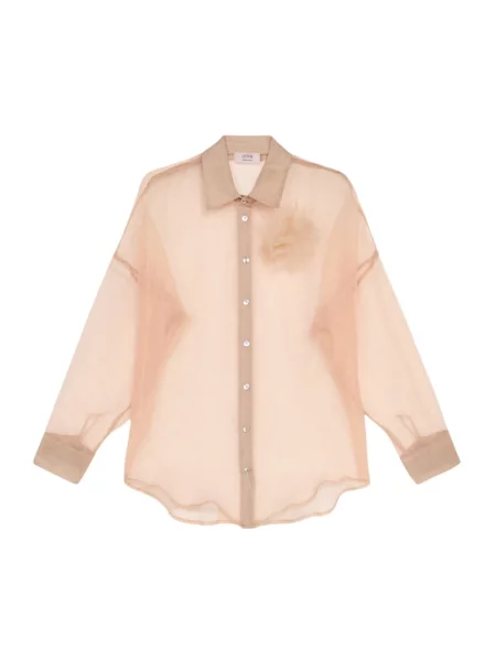 Koszula Oltre z organzy różowa