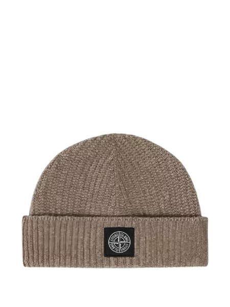 Căciulă Stone Island din cașmir cu strasuri maro