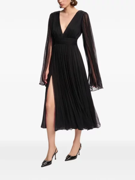 Rochie midi Framboise de mătase negru