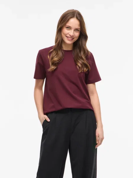 VILA Tricou VINora vin roșu