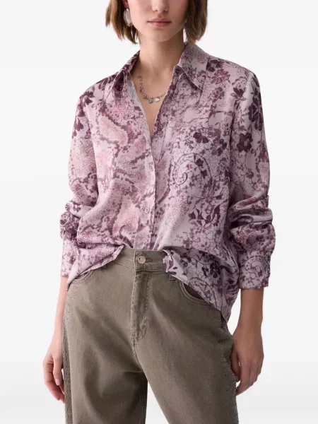 Cămașă Liu Jo din țesătură twill roz