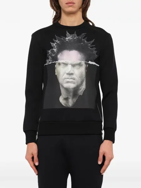 Pulover Neil Barrett cu imagine negru