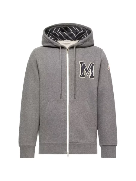 Суичър с качулка Moncler сиво