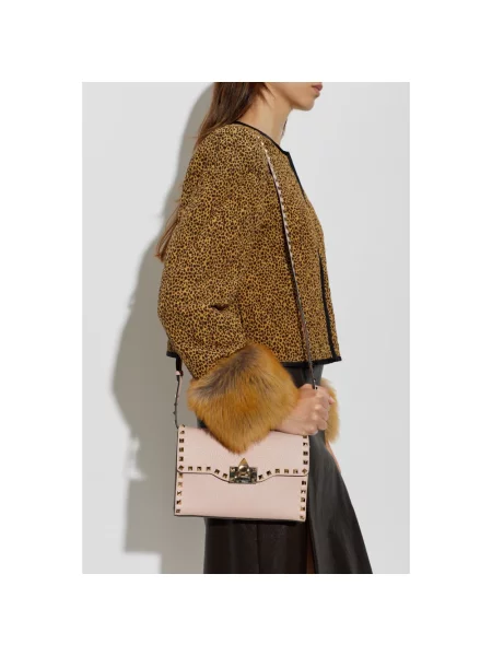 Torebka crossbody Valentino Garavani skórzana różowa
