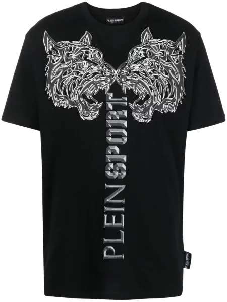 Tricou Plein Sport cu imagine cu dungi de tigru negru