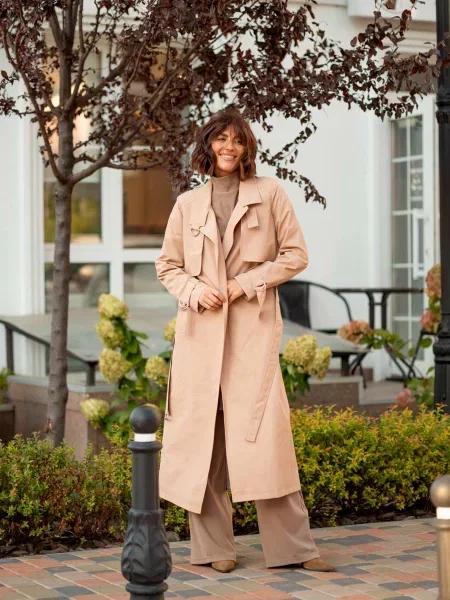 Тренч Milirud нейлон/поліестер бежевий