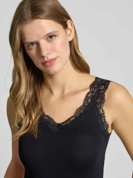 Podkoszulka Pieces koronkowa czarna