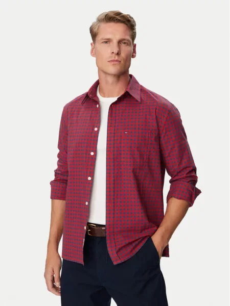 Tommy Jeans Ing Check Oxford Bordó