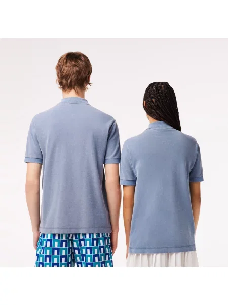 Lacoste Koszulka Polo Classic Fit Z Bawełny Piqué niebieska