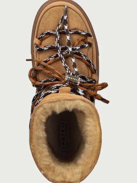 Inuikii Suede Double Tie hócsizma női velúr bézs