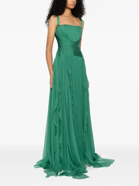 Rochie M.marquise din șifon de costum verde