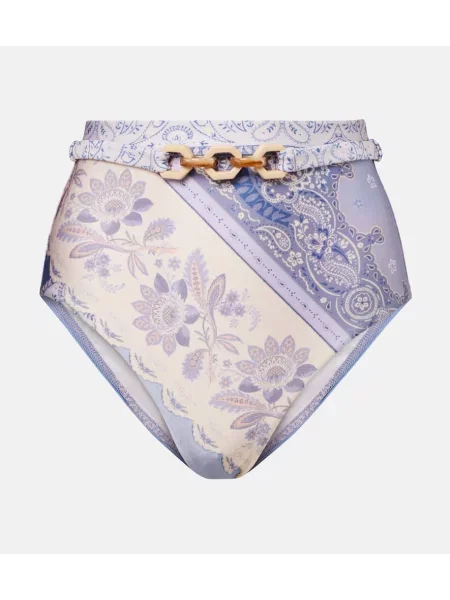 Bikini Zimmermann cu talie înaltă cu model floral violet