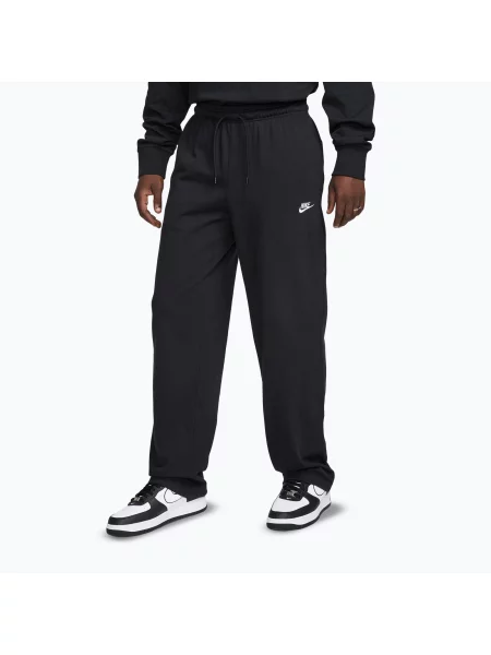 Pantaloni pentru bărbați Nike Sportswear Club Knit Open-Hem black/white alb