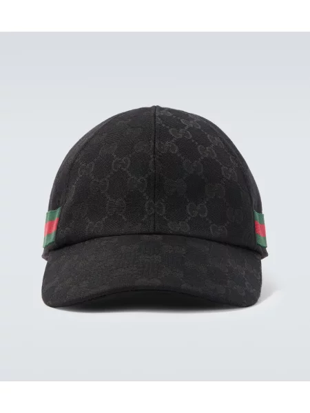Șapcă Gucci cu dungi din canvas negru