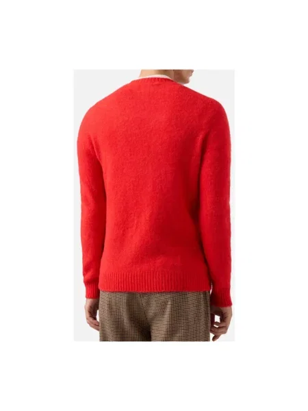 Sweter Mc2 Saint Barth z okrągłym dekoltem z logo biały