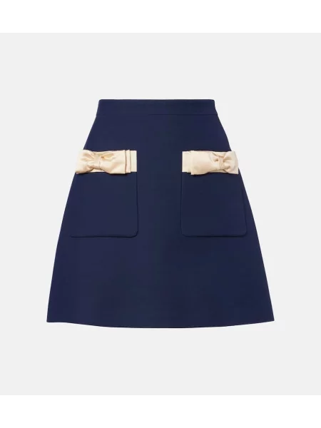 Fustă Valentino cu funde din crep albastru