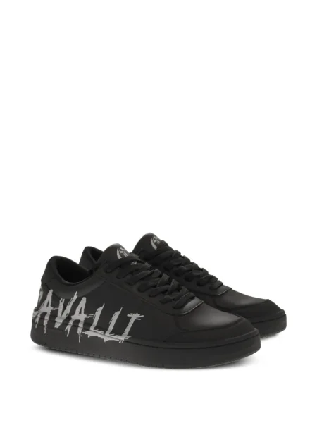 Sneakerși Just Cavalli cu imagine negru