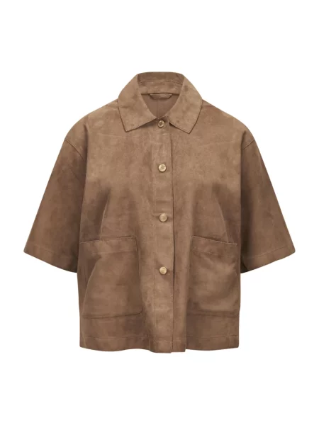 Koszula Milestone skórzana beżowa