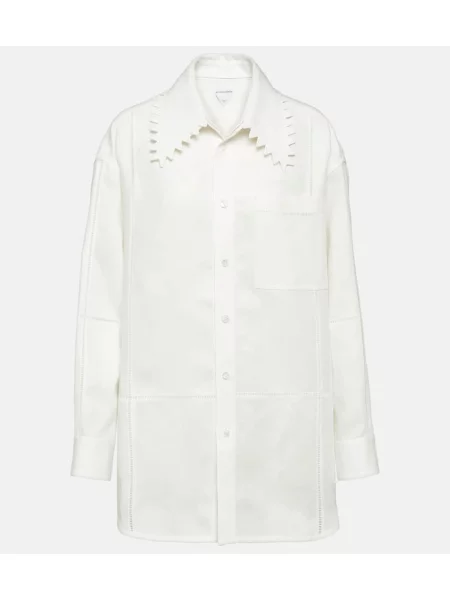 Cămașă Bottega Veneta de in alb