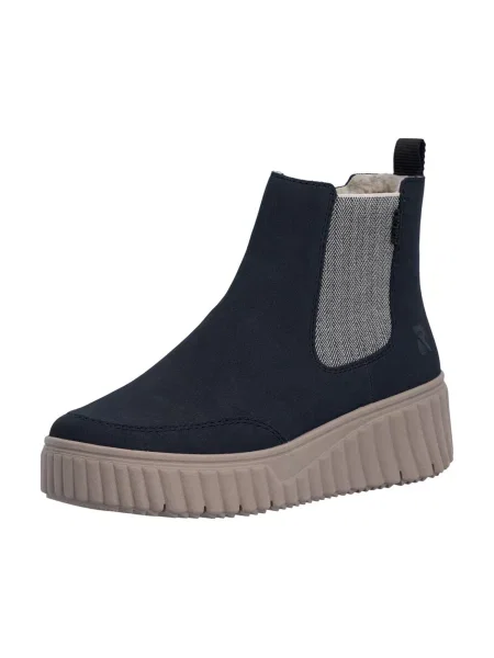 Rieker Botine ecru / noapte albastru