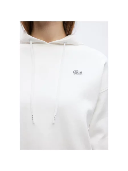 Bluza z kapturem Lacoste z kapturem biała