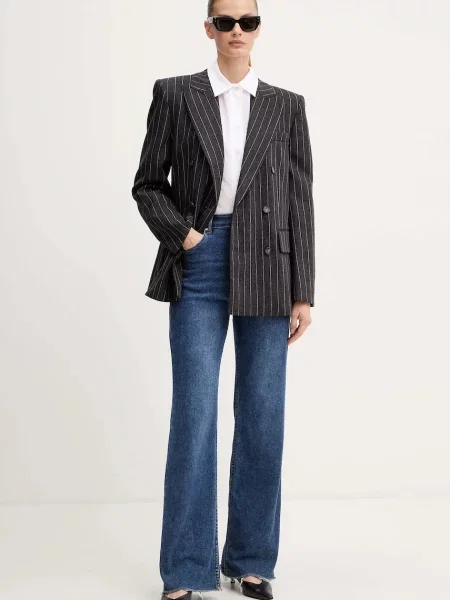 Піджак з додаванням вовни MAX&Co. oversize візерунок сірий