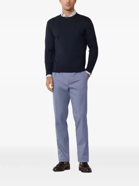 Pulover Hackett London cu decolteu rotund albastru