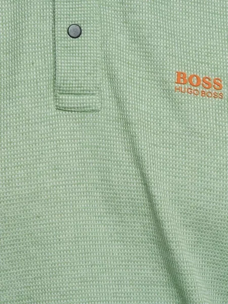 Tricou polo Boss din jerseu verde