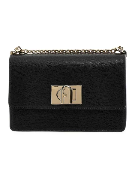 Torebka crossbody Furla zamszowa czarna