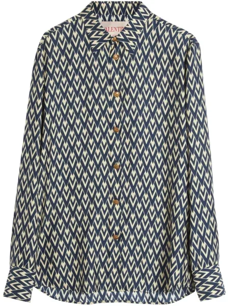 Svilena košulja Valentino Garavani plava