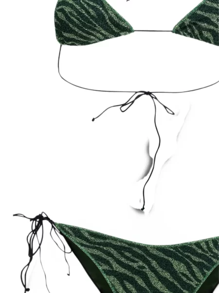 Bikini Oseree cu model zebră verde