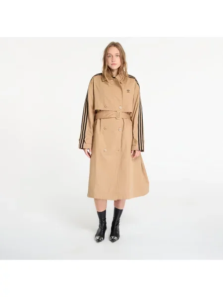 Keprový trenčkot Adidas Originals béžový
