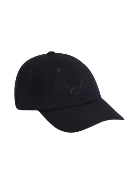 Czapka z daszkiem Woolrich wełniana niebieska