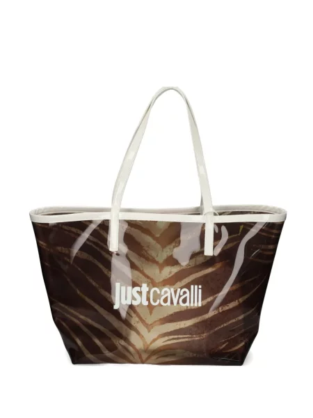 Torebka Just Cavalli w paski brązowa
