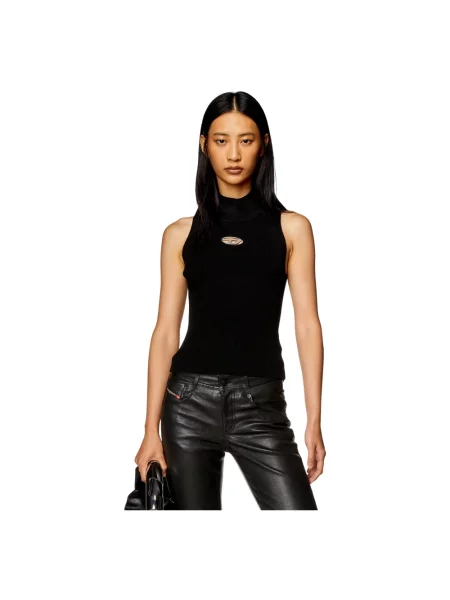 Top Diesel prążkowany na ramiączkach czarny