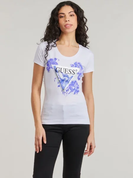 Majica Guess s cvjetnim printom bijela