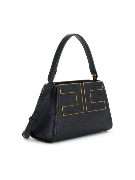 Torebka crossbody Elisabetta Franchi skórzana czarna