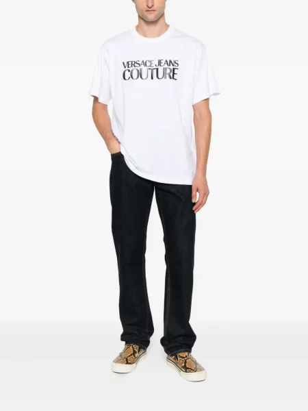 Tricou Versace Jeans Couture cu imagine alb