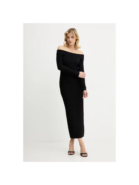 Sukienka maxi Armani Exchange z odkrytymi ramionami czarna
