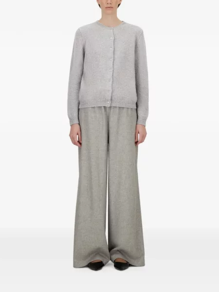 Lung cardigan Herno cu decolteu rotund gri