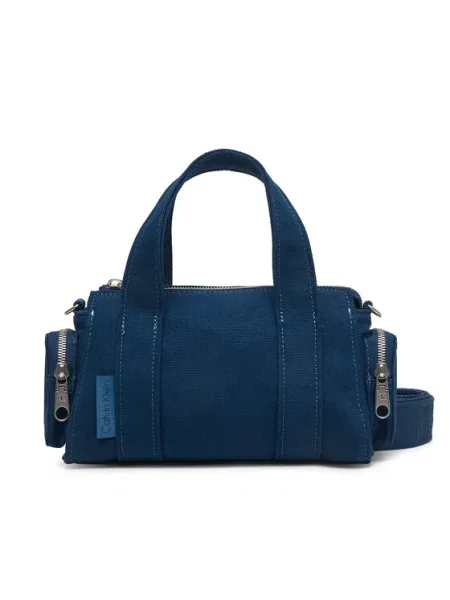 Calvin Klein Geantă Webbing Strap Canvas Pocket Bag albastru