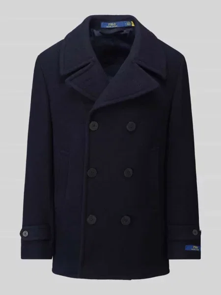 Płaszcz w kroju regular fit z dodatkiem wełny Polo Ralph Lauren granatowy