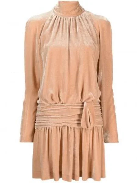 Lung rochie Alberta Ferretti de catifea roz
